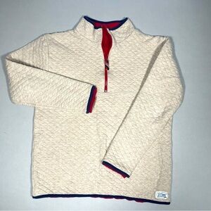 Boys Crewcuts Beige 1/4 size 14 zip up with Red Lining